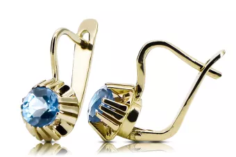 Des boucles d'oreilles Bijoux vintage Aigue-marine Or jaune 14 carats vec027y